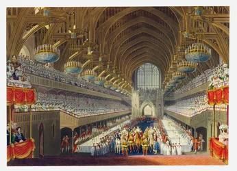 The Royal Banquet, First Course, from an Album Celebrating the Coronation of King George IV, Engraved by William James Bennett, Published 1824